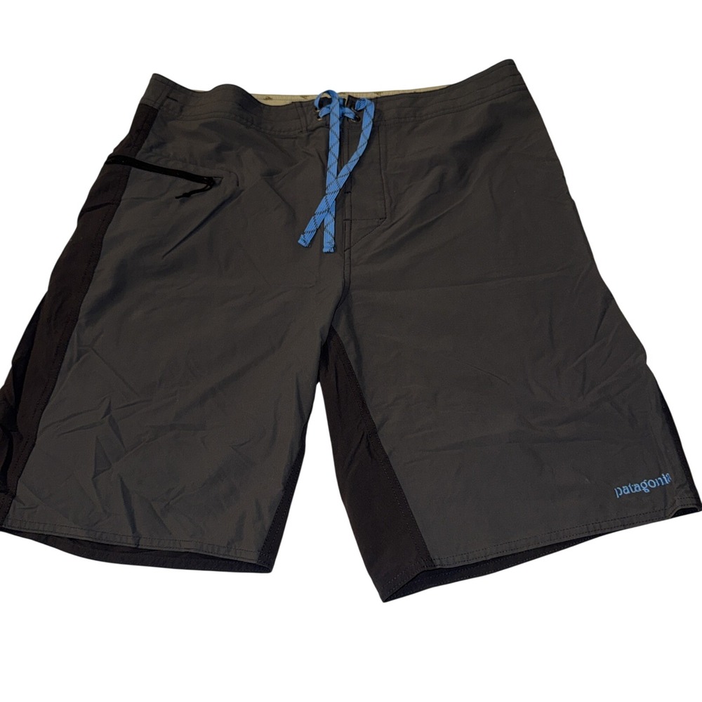 Patagonia‎ Mens Stretch Wavefarer 21 Boardshorts Gray Black 86543 Size 36